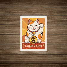 Lucky Cat Sticker - Adorable Maneki-neko Welcomes Good Fortune 3176