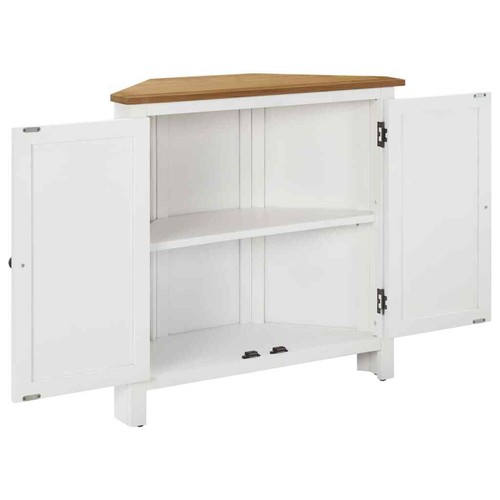 vidaXL Corner Cabinet 80x33.5x78 cm Solid Oak Wood - Picture 2 of 9