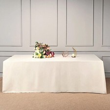 BEIGE Polyester 90x156" Rectangle TABLECLOTHS Wedding Party Home Linens SALE
