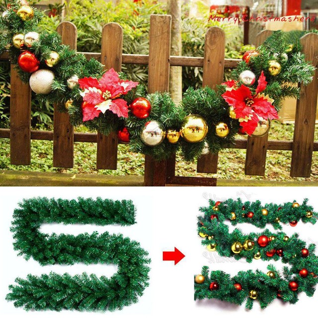 2 7m Christmas Decorations Ornaments Xmas Tree Garland Rattan Home Wall Pine For Sale Online Ebay