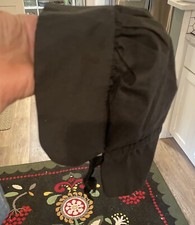 Vintage 70 s Baby Black Cotton Bonnet Prairie-Style