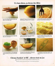 ADVERTISEMENT ADVERTISING 015 1976 SUNKIST lemons SK