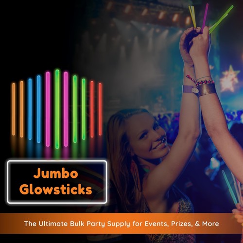 Glow Fever Glow Sticks Bulk Party Pack - 10" Large Glow Sticks - Neon Accesso... - Picture 2 of 9