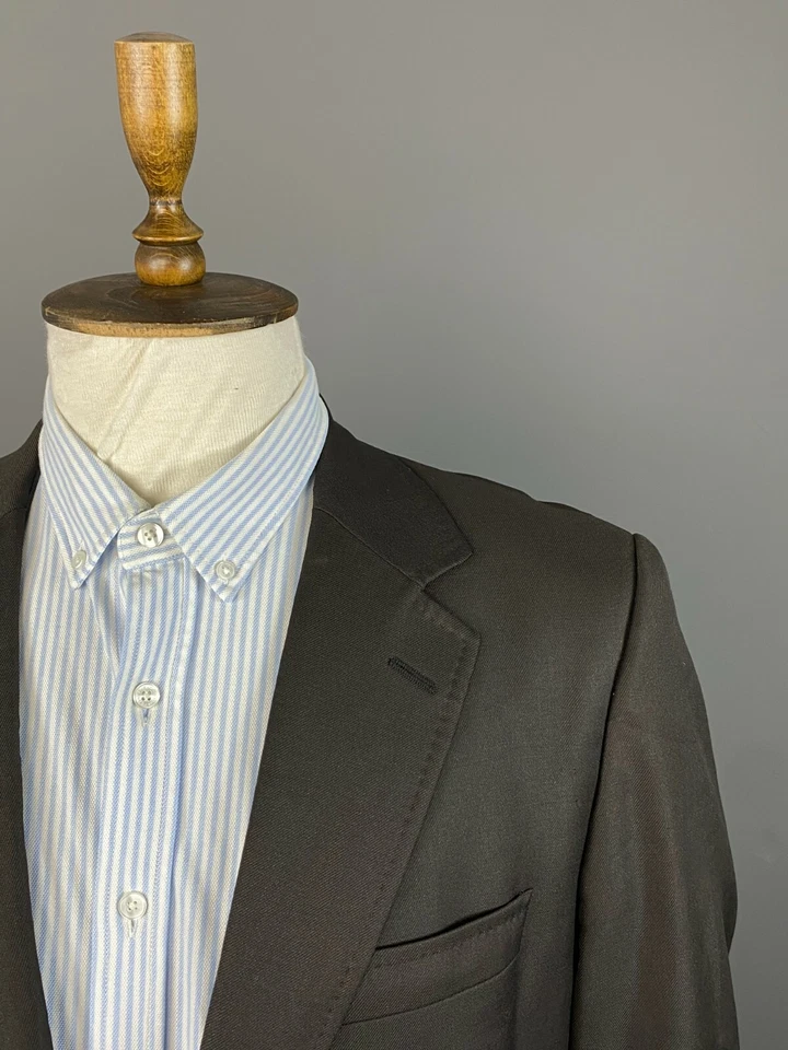 Hombres DOLCE GABBANA Marrón Lana Blazer Abrigo Deportivo Dos Botones Talla 54 Foto 4 de 4