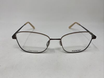 FLEXON W3036 210 52/17/140 MATTE DARK BROWN GOLD EYEGLASSES FRAME R948