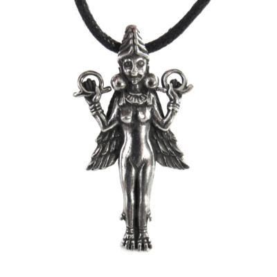 Lilith Pendant 1.5'' NEW Pewter Amulet Ishtar Goddess Silver Color - US Made!