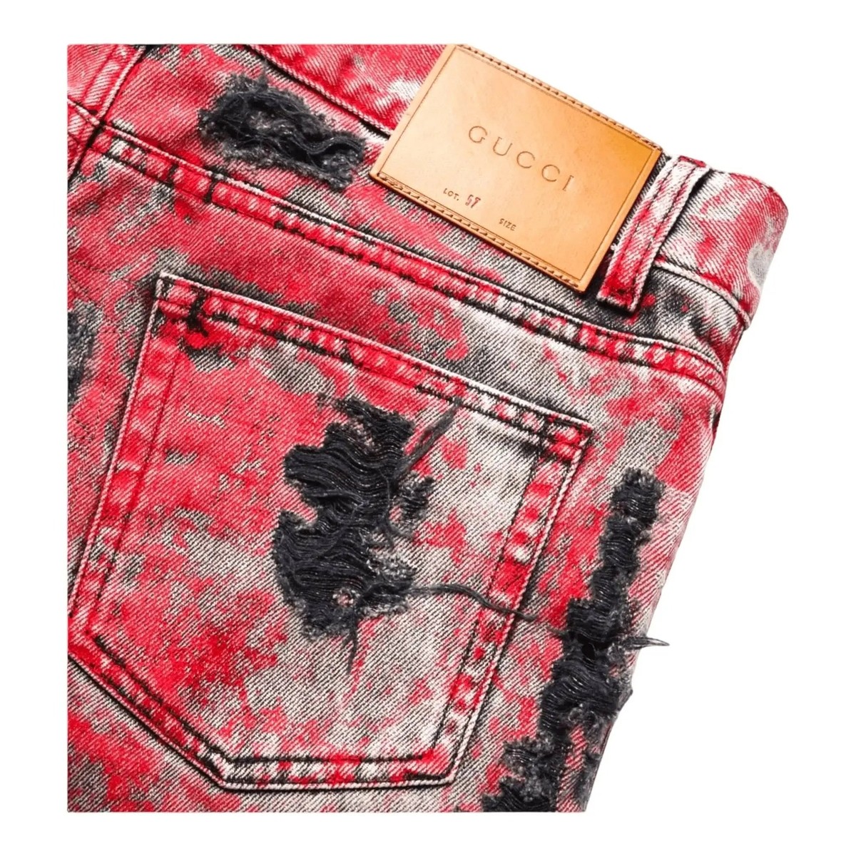 パンツ GUCCI jeans red stitch Gucci Distressed Jeans | eBay