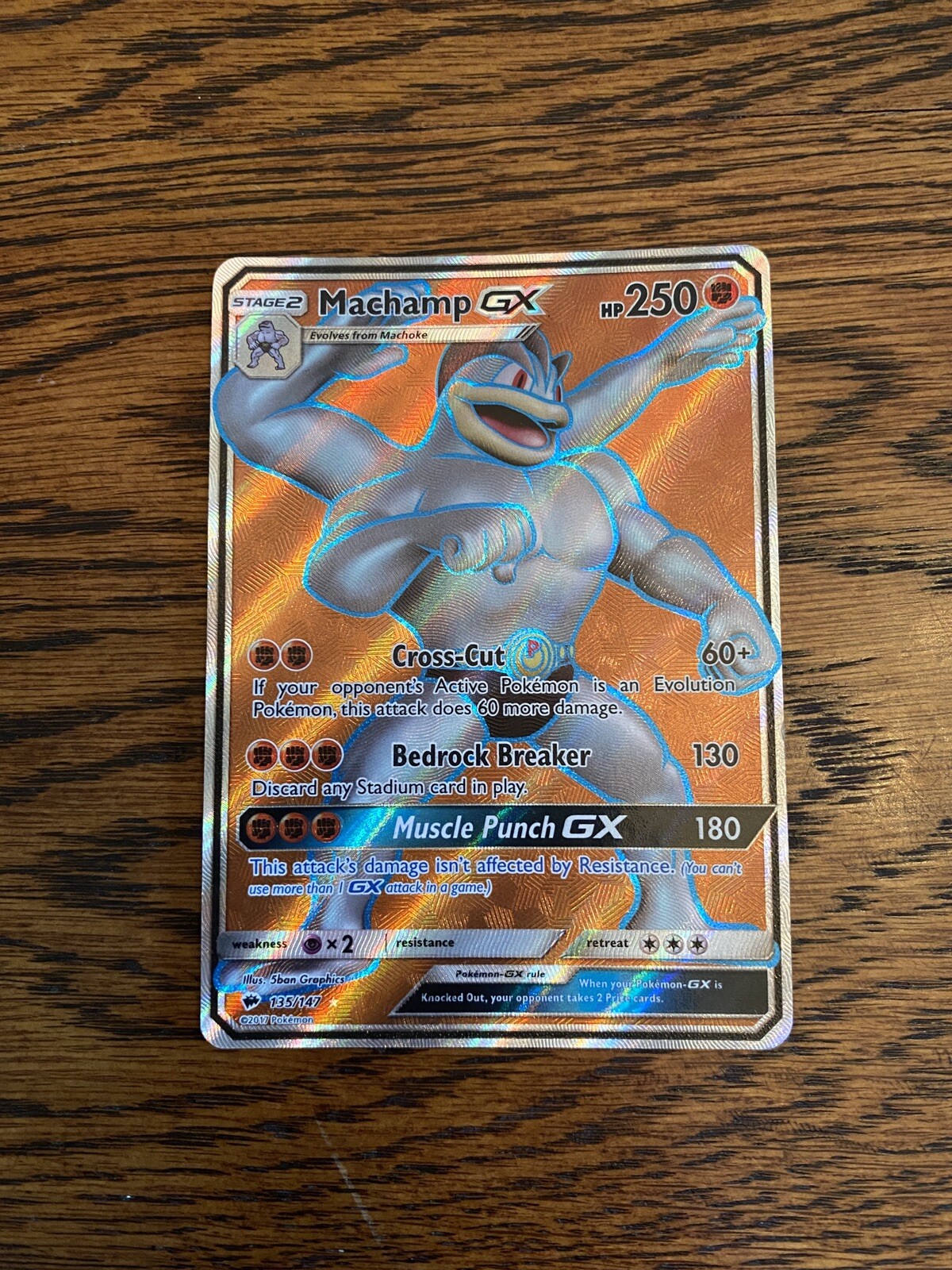 Machamp GX - 135/147 - Full Art Ultra Rare NM Sun & Moon Burning Shadows