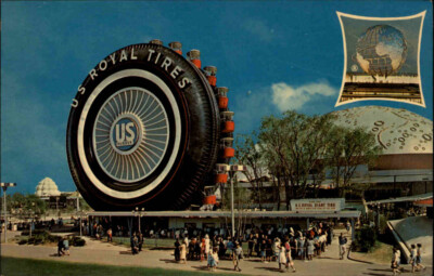 NEW YORK World Fair US Rubber Wheel Ausstellung USA ~1965 Postcard Postkarte