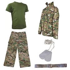 Kids Pack 5 HMTC MTP MultiCam Match - Camo Pants, Shirt  Tee, Dog Tags, BELT