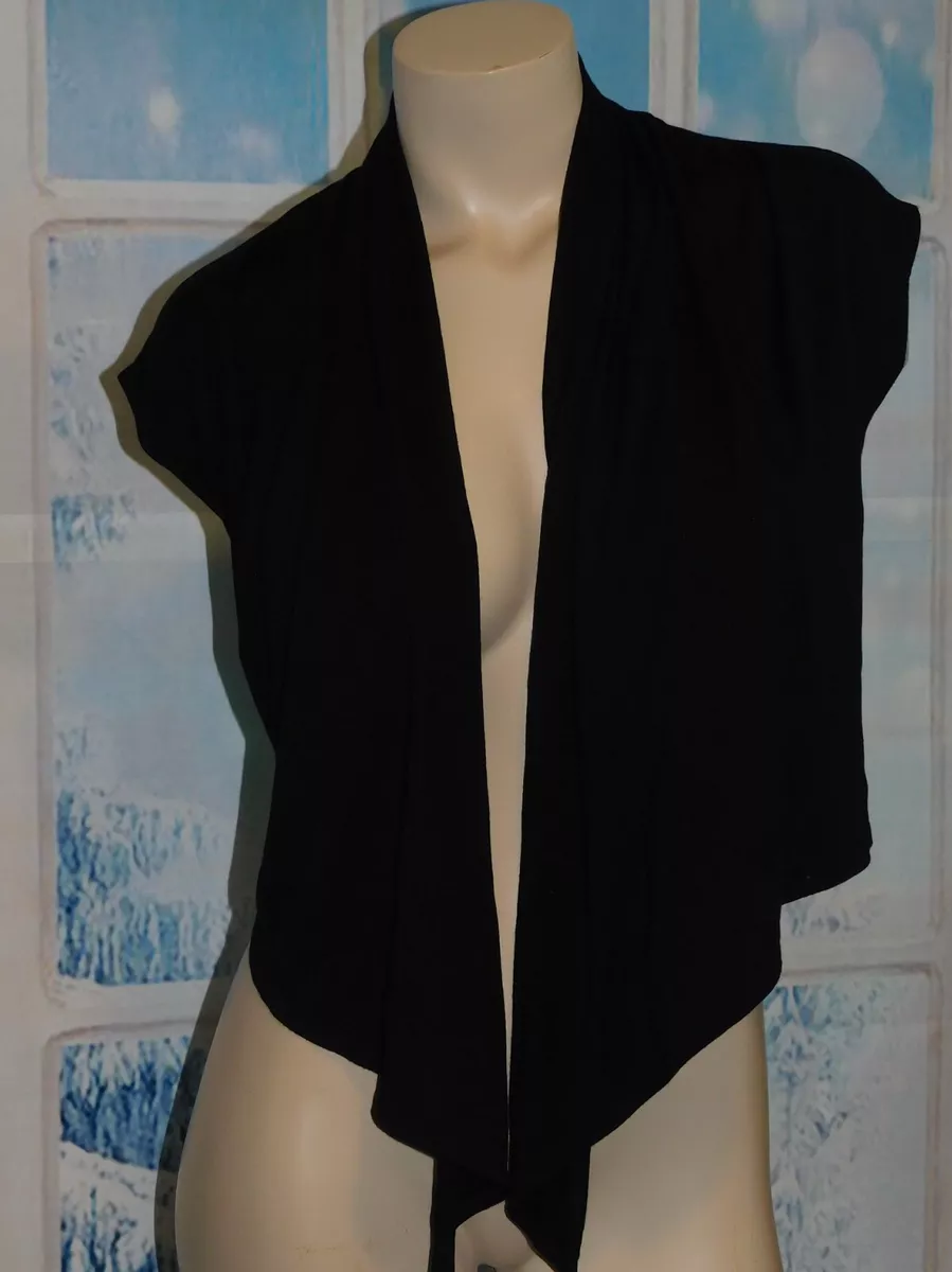 XS New Carol Kane Sleeveless Bolero Jacket waterfall front or tie
