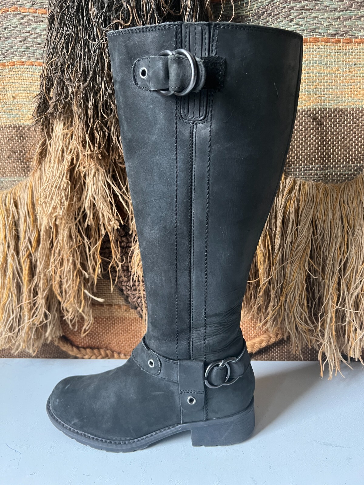 Clarks  Womens Leather Tall Riding Boots Black Si… - image 2