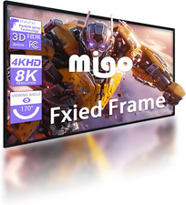120 Inch Projector Screen, 2.0 High Gain 16:9 8K 4K Ultra HD 3D Fixed Frame Proj