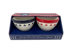 Sheffield Home Ceramic 4th of July Ice Cream Bowl Set of 2 BB02B49012