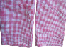 Pottery Barn Pink White Gingham Check Unlined Curtains 2 Panels 44 x 63 PBK