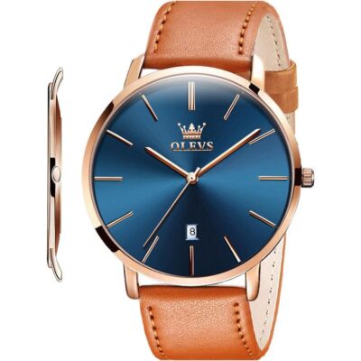 OLEVS Watch Men's Ultra -Thin Simple Fashion Casual gold