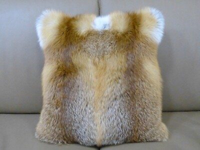 NEU !!!   ROTFUCHS  KISSEN ECHT PELZ FELLKISSEN FELL  REAL FUR REDFOX Naturfell