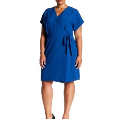 bobeau crepe wrap dress