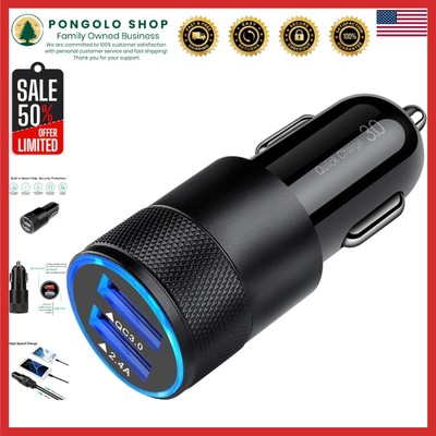 High-Efficiency Car Charger with Dual USB Ports & Charging Indicator - 30W Power