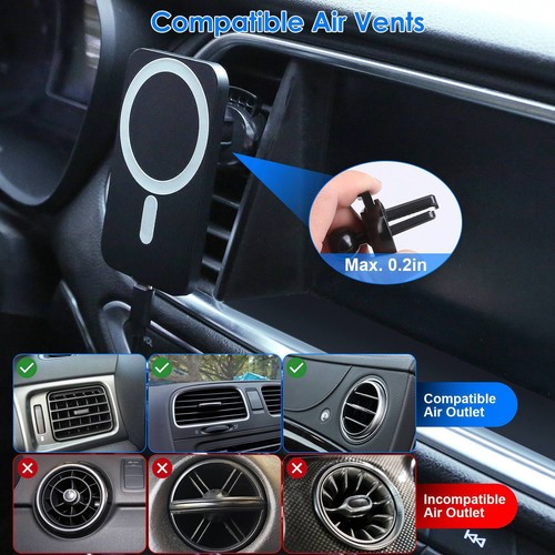 15W Magnetic Car Phone Holder Wireless Charger For MagSafe iPhone15/14/13Pro Max - Picture 6 of 12