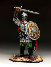 Tin toy soldiers Russian lightly armed combatant 54 mm figurine metal sculpture