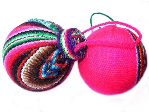 6 campanas tejidas a mano de árbol de Navidad - bolas Perú - Imagen 2 de 5