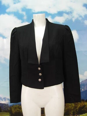 kurzer schwarzer Blazer Dirndljacke mit langen Revier Janker Spencer Gr.40 - Bild 1 von 4