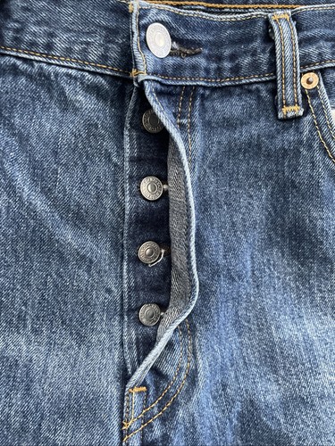 Levi's 501 Denim Blue Jeans Blue actual size is W36 L29.5 - Picture 7 of 19