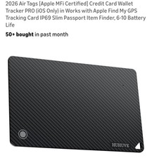 2026 Air Tags Apple MFi Certified Credit Card Wallet Tracker PRO iOS Only in
