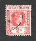Leeward Islands KGVI 2d Scarlet 1949 SG 104 Used Definitive Stamp King George VI