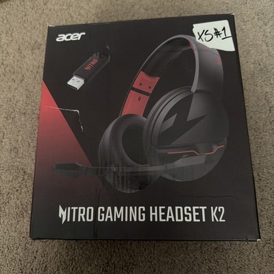 Acer Nitro Gaming Headset K2 Wireless/Wired Noise Isolation Boom Mic Black/Red
