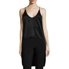 Halston Heritage Blouse Womens 0 Beaded High Low Evening Event Embellished Tunic