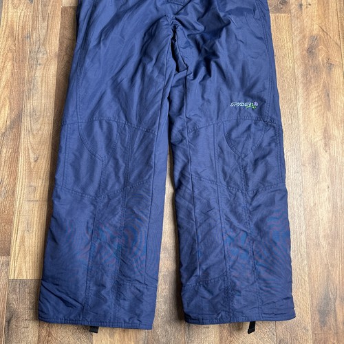 Vintage Spyder Snow Pants Bib Girls Size 20 Blue Skiing Winter Windbreaker 3763 - Picture 9 of 20