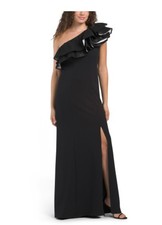 Tadashi Shoji Sequin One Shoulder Gown