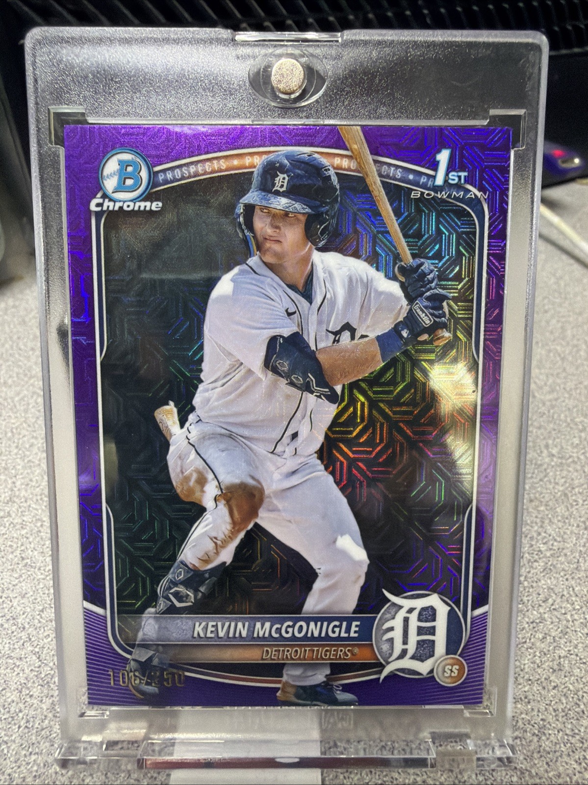 2025 Bowman Chrome Prospects Kevin McGonigle #BCP-79 Purple Mojo Refractor /250