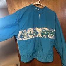 Vintage 1980s LA Gear Aqua Women's Medium Colorblock Windbreaker Track Jacket