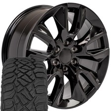 Oe Wheels Cv32 20x9 Black Rims 27555r20 Rt Tires Set 6x139.7 28et