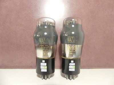 MATCHED PAIR 6V6G MAZDA BLACK PLATE FOIL GETTER TESTED ON METRIX U61CTR