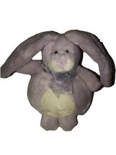 Russ Berrie Lavender Bunny Rabbit Purple Sparkly Plush Pom Pom Stuffed Animal 8”