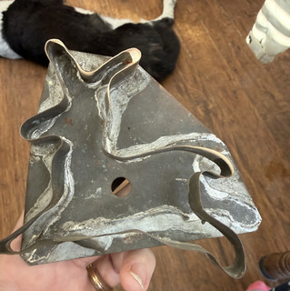 Antique Tin Reindeer Cookie Cutter Mold DAMAGED