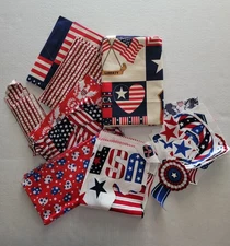 Lot Of USA Cotton Fabric Mixed Colors And Sizes