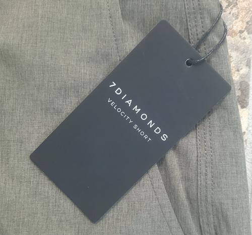 7 Diamonds Velocity Performance Shorts Men 38x9.5” Olive Green 4 Way Stretch NWT - Picture 6 of 11