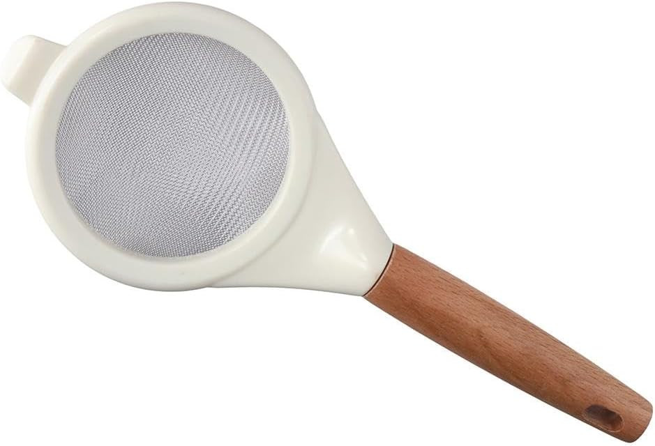 Stainless Steel Fine Mesh Strainer Kitchen Flour Sieve Wood Handle Filter...