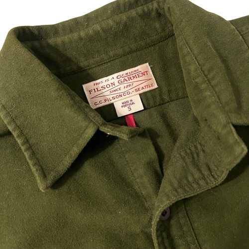 Vintage Filson Moleskin Long Sleeve Button Up Dark Olive Green Shirt Size S