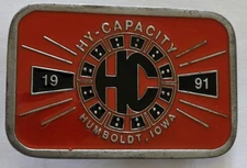 Vtg HY Capacity 1991 Belt Buckle Humboldt Iowa IA USA 