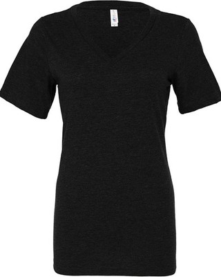 Bella + Canvas 6405CVC Ladies Relaxed Fit Heather CVC Jersey V-Neck T Shirt