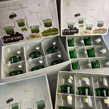 Boite 6 verres LUMINARC modèle VIGNE vintage base verte 3 tailles au choix