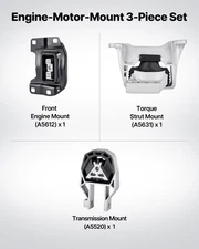 VEVOR 3-PC Engine & Transmission Mount Kit for 2013-2019 Ford Escape 2.0L L4