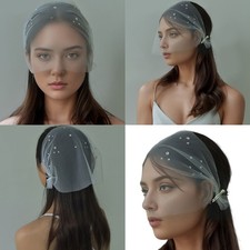Bride Headwear Veil Hair Clip Princess Headpiece Headpiece Crystal Studded Veil