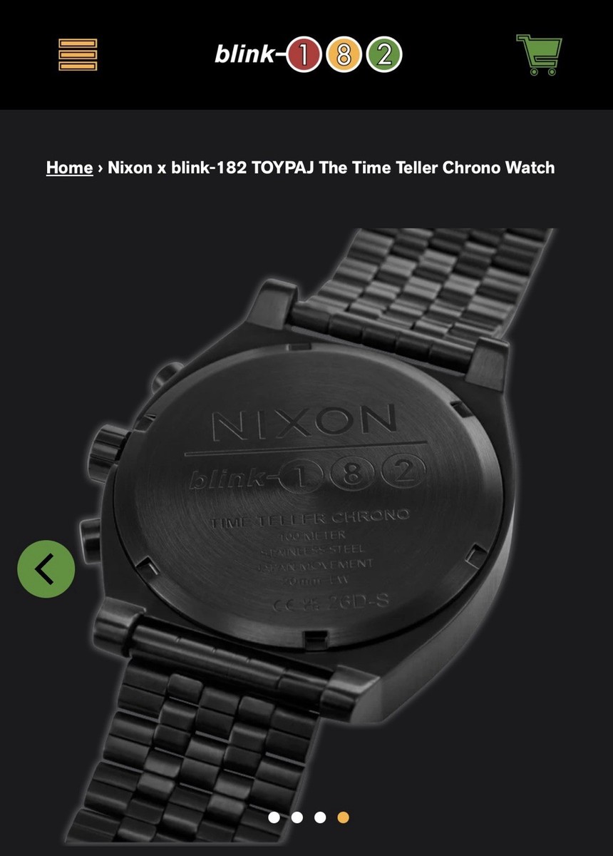 kenji　時間限定 Nixon x blink-182 Time Teller Chrono 40mm Black Steel Chronograph